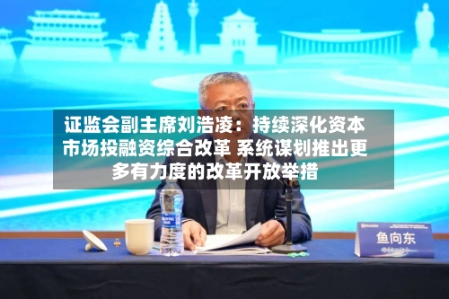 证监会副主席刘浩凌：持续深化资本市场投融资综合改革 系统谋划推出更多有力度的改革开放举措-第2张图片